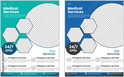 Corporate healthcare and medical flyer  design Template.