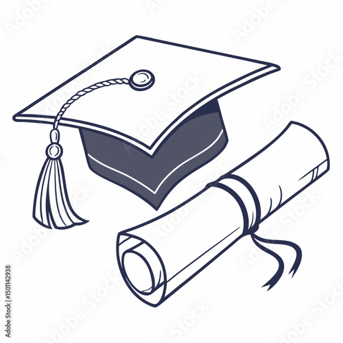 Graduation Cap vector design for digital use on shirts, cards, mugs, and more.