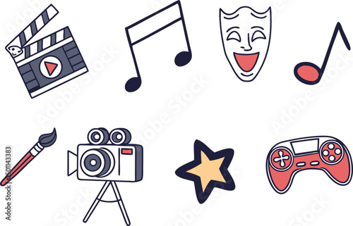 Entertainment icon set