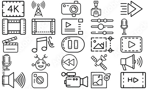 Modern Media and Technology Icon Set