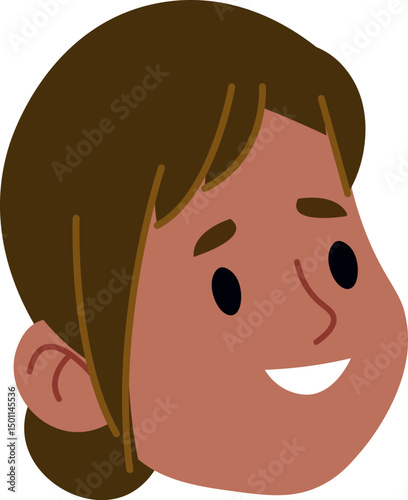 Smiling Cartoon Girl Portrait