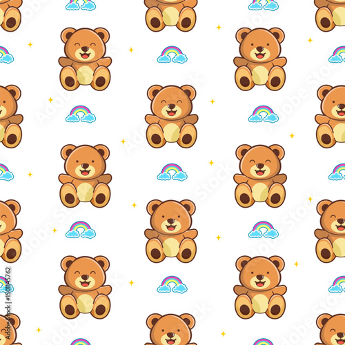 cute bear seamless pattern background