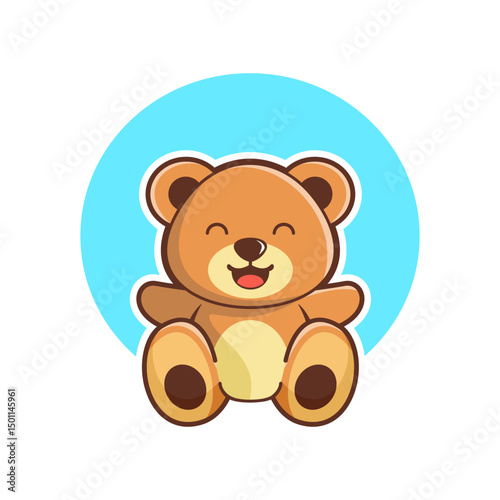 happy cartoon cute bear illustration