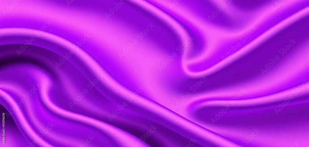 Fototapeta premium Luxurious violet purple satin silk with elegant wavy texture Abstract background ideal for design, beauty, sheen