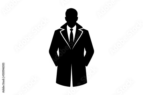 Man in suit silhouette formal wear business style