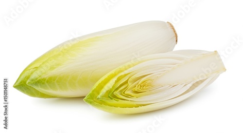 Photo of Fresh Chicory Vegetables Isolated on White Background