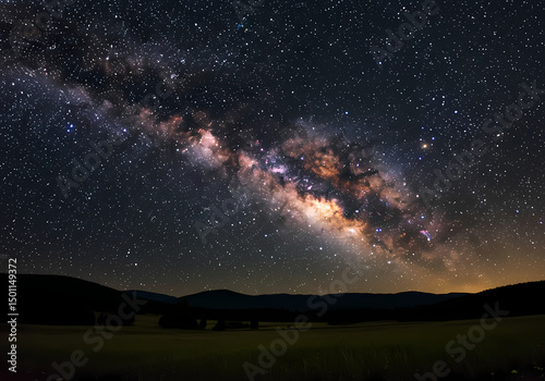 Milky Way Galaxy Night Sky Astrophotography isolated on transparent background