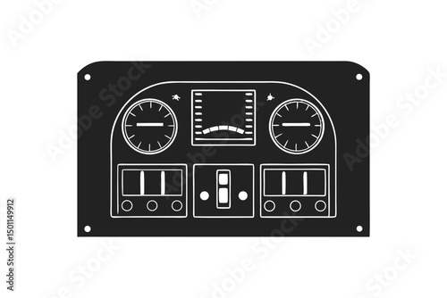 control panel vector silhouette illustration isolated on white background