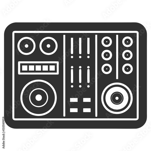 control panel icon vector silhouette illustration isolated on white background