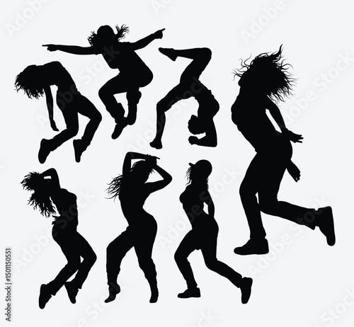 Dynamic Dance Silhouettes: Energetic silhouettes of dancers in motion, capturing the rhythm and spirit of the dance. These dynamic poses display a mix of joy and freedom of movement.