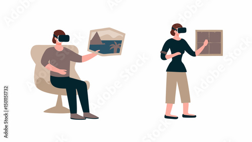 Exploring distant lands and crafting virtual spaces with innovative VR tech on a clean white