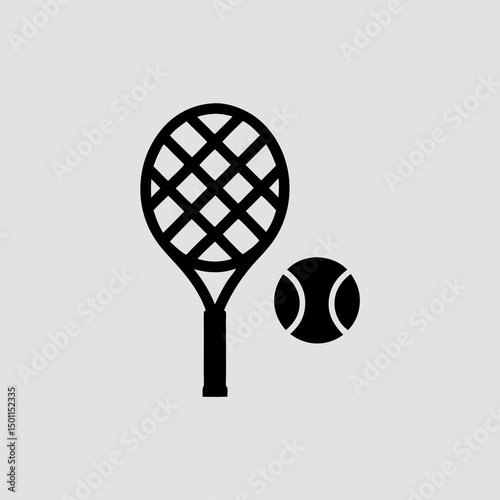 tennis racket and ball vector illustrations