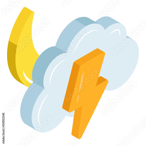 An icon design of cloudy night 