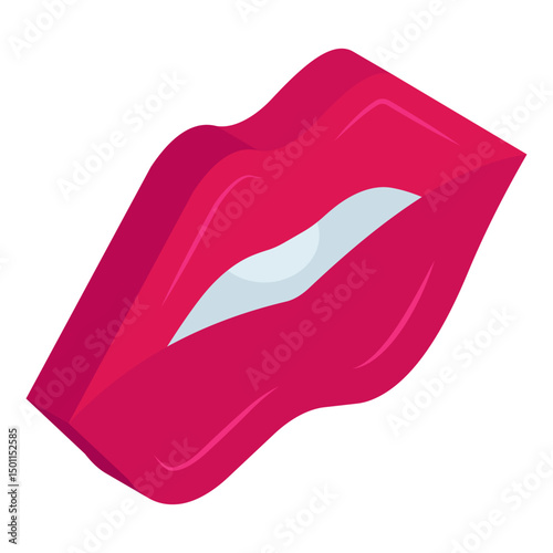 An eye catching design icon of lips