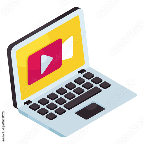 Colored design icon of video camera 