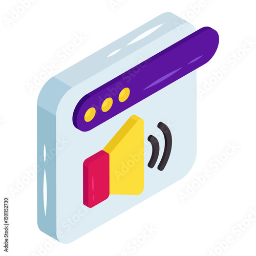 An isometric design icon of high volume 