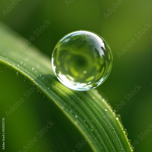 Wallpaper Mural Water drop on green blade of grass Torontodigital.ca