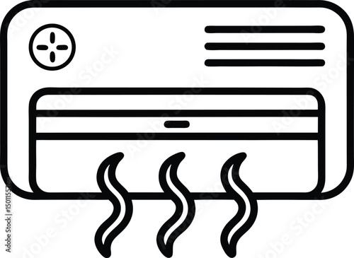 air conditioner line icon with white background vector stock illustration