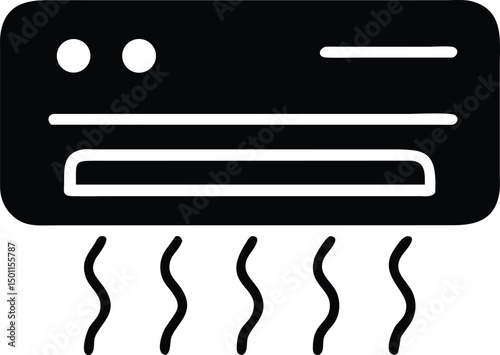 AC silhouette vector icon on transparent background