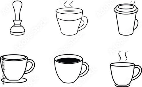 coffee cup icon set