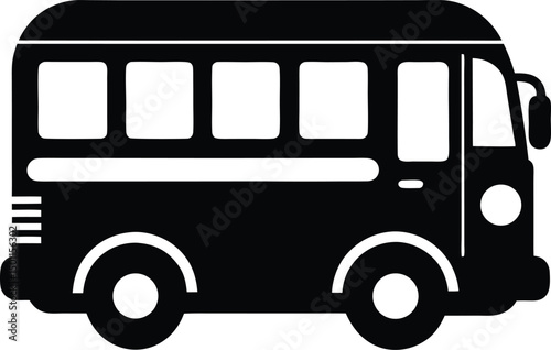 bus vector icon, travel bus, school bus, public bus silhouette isolated illustration design
