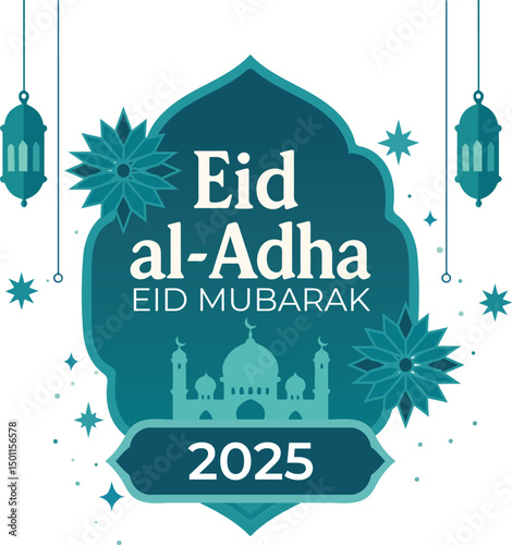 Eid Mobarak Social Media Post Template Vector Design 2025, Eid ul Adha 2025 Moder Post Design.