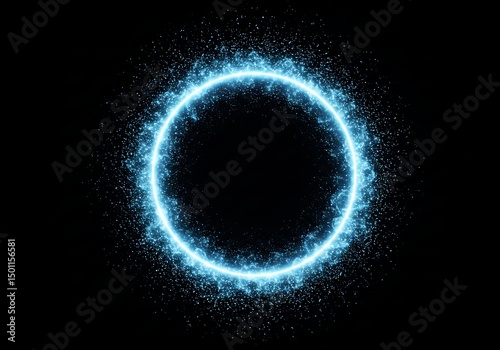 A sparkling cosmic portal illuminates nothingness