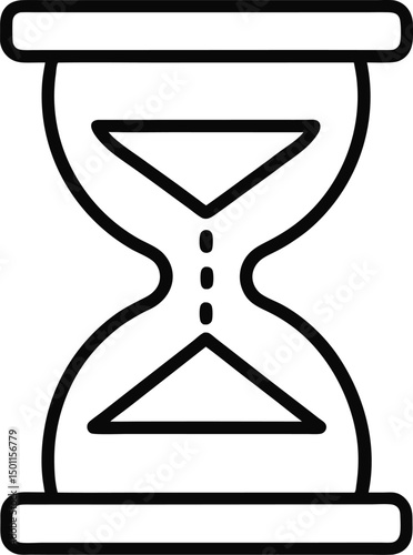 hourglass, sandglass vector illustration outline icon