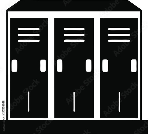 locker, room, office locker silhouette vector icon