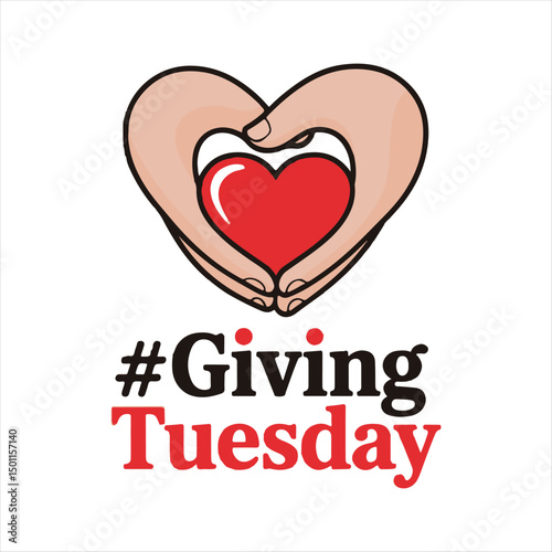 Giving Tuesday Heart Hands Illustration,
Charity Donation Love Concept Drawing,
Hands Forming Heart for Giving Tuesday,
Minimalist Hands Holding Red Heart,
Love and Kindness Charity Illustr