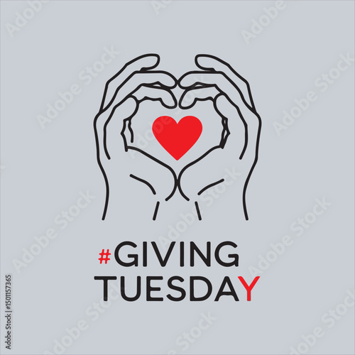 Giving Tuesday Minimalist Art Design,
Red Heart in Hands Line Art Vector,
Volunteer Support Love Heart Design,
Simple Line Drawing Hands Heart,
Giving Tuesday Charity Awareness Graphic.

