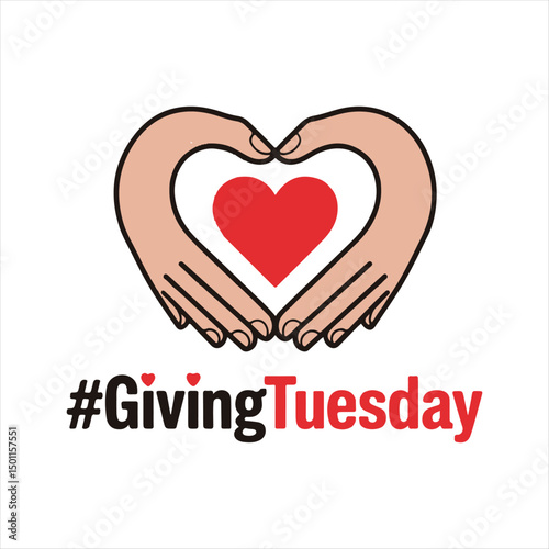 Giving Tuesday Heart Hands Illustration,
Charity Donation Love Concept Drawing,
Hands Forming Heart for Giving Tuesday,
Minimalist Hands Holding Red Heart,
Love and Kindness Charity Illustr,
