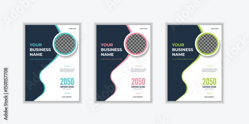 Corporate Book Cover Design Template in A4 Can be adapt to Brochure Annual Report Magazine Poster