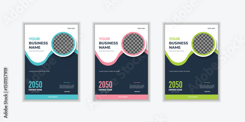 Corporate Book Cover Design Template in A4 Can be adapt to Brochure Annual Report Magazine Poster