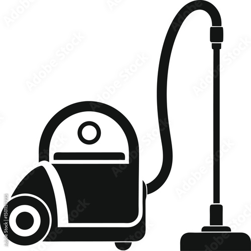 vacuum cleaner on a silhouette vector icon transparent background