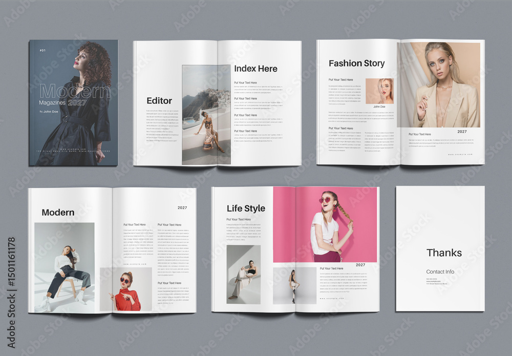 Modern Fashion Magazine Design Stock Template | Adobe Stock