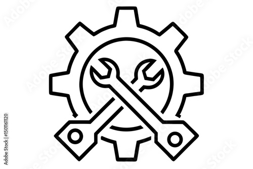 maintenance vector silhouette illustration isolated on white background