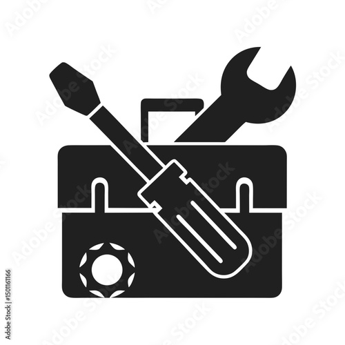 maintenance icon vector silhouette illustration isolated on white background