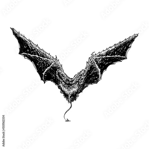 monster bat hand drawing vector isolated on background.