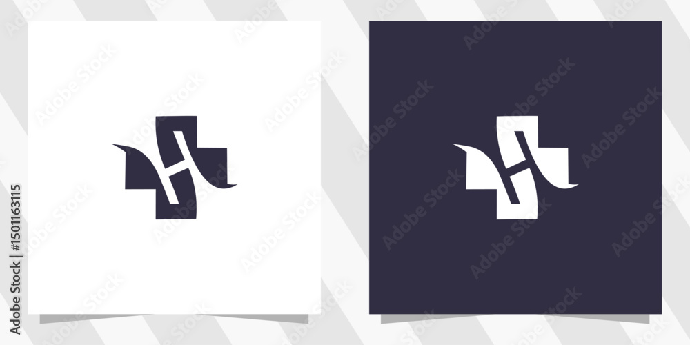 Obraz premium letter h with healthcare logo design