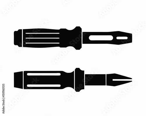 screwdriver icon vector silhouette illustration isolated on white background