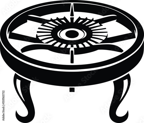 High and premium quality burner portable gas stove vector illustration, burner portable gas stove silhouette vector icon design, burner portable gas stove isolated line art vector