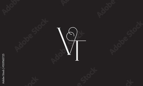 VT, TV, T, V Abstract Letters Logo Monogram	