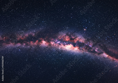 Milky Way Galaxy Stunning Night Sky Image isolated on transparent background