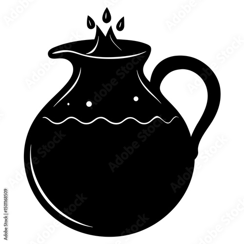 black ceramic jug