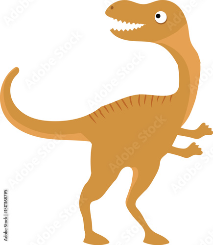 Cheerful Dinosaur: A vibrant illustration of a friendly dinosaur, exuding a sense of playfulness and inviting viewers into a world of prehistoric wonder. 