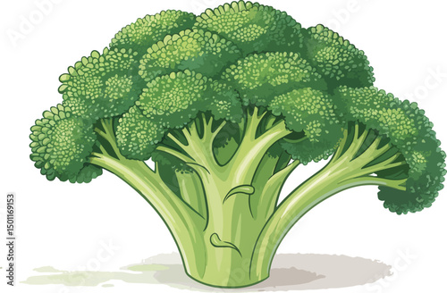  Broccoli Vegetable on White Background
