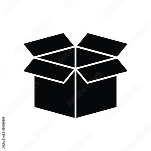 open box vector icon packing sign