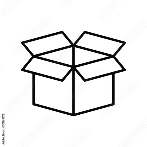 open box vector icon packing sign