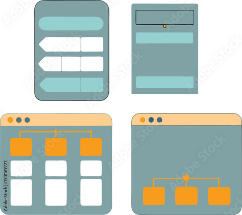 Scalable Website UI Design Elements featuring clean forms and intuitive sitemaps for modern web development
